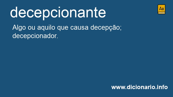 Significado de decepcionantes