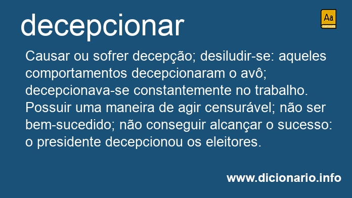 Significado de decepcionar