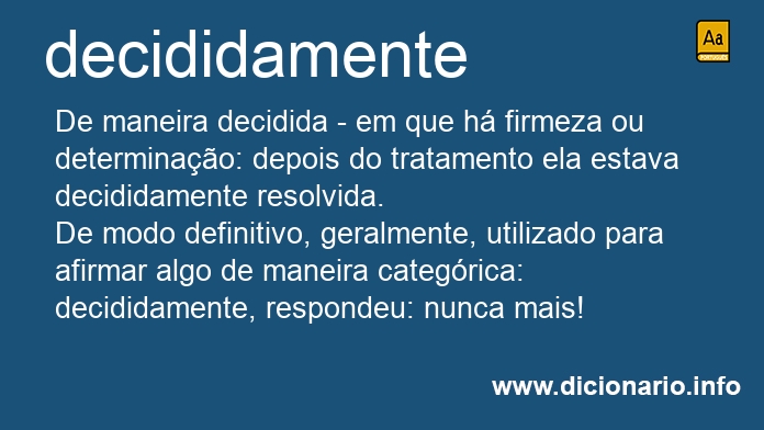 Significado de decididamente