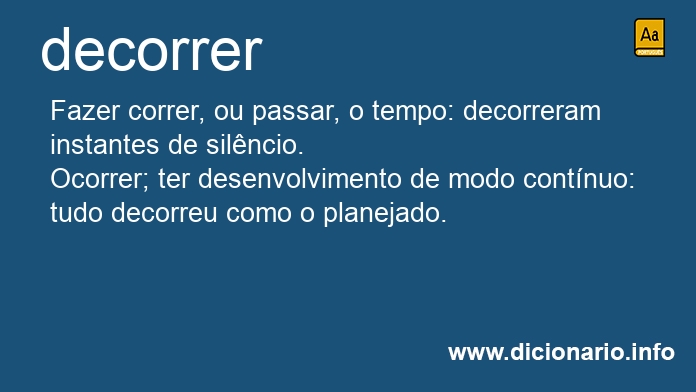 Significado de decorrer