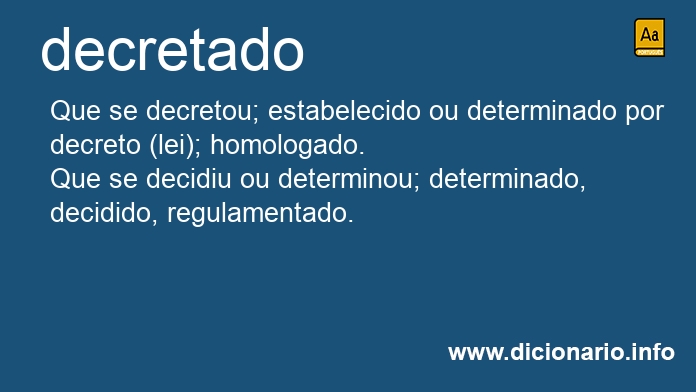 Significado de decretado