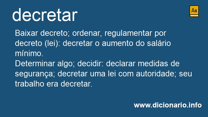 Significado de decretar