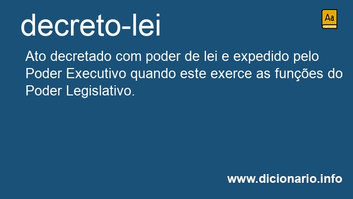 Significado de decreto-lei