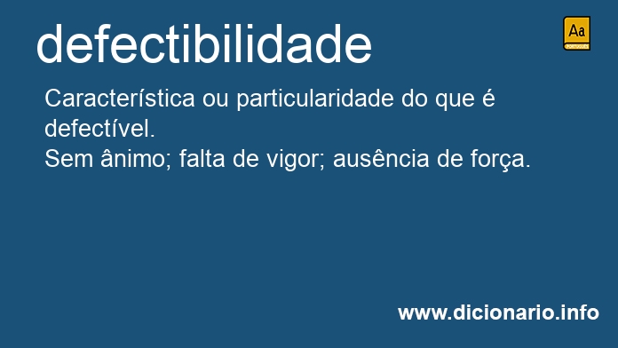 Significado de defectibilidade