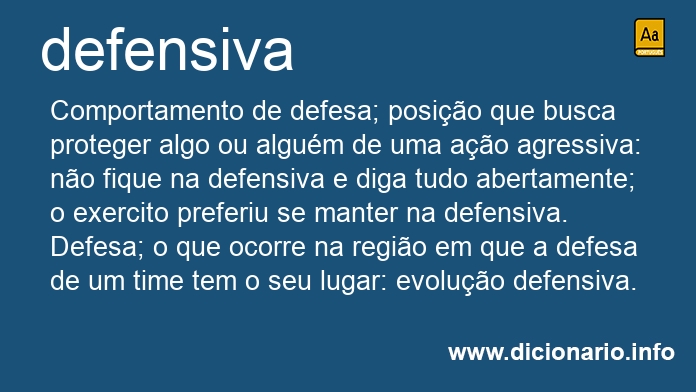 Significado de defensiva