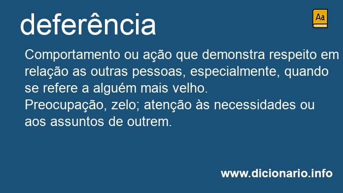 Significado de deferncia