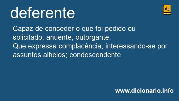 Significado de deferentes