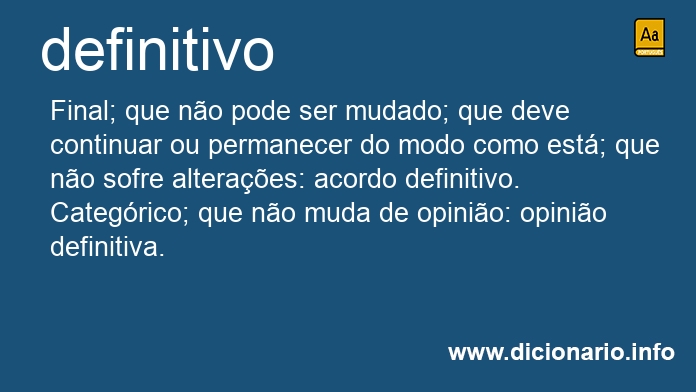 Significado de definitiva