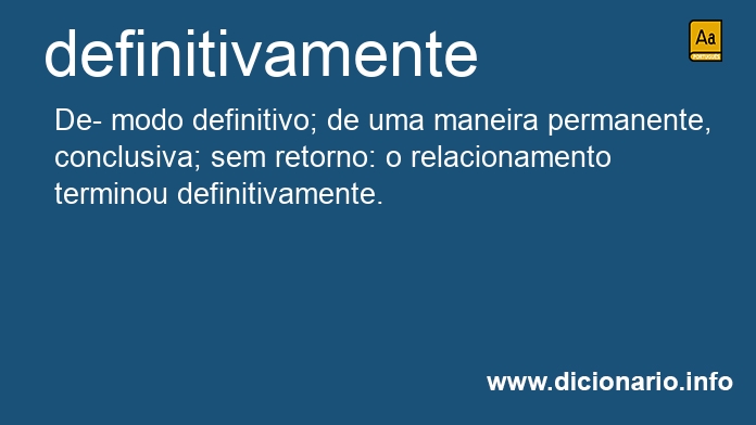 Significado de definitivamente