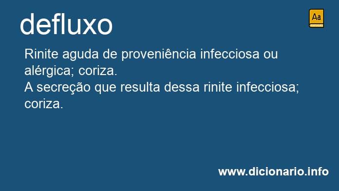 Significado de defluxo