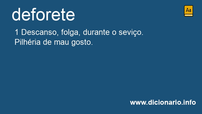 Significado de deforete