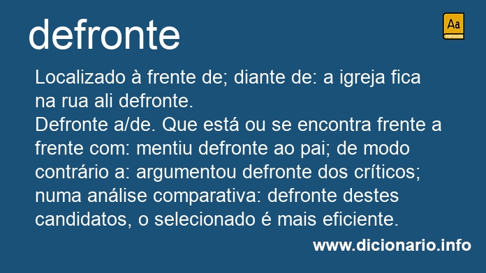 Significado de defronte