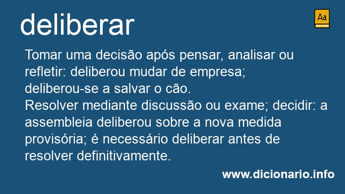 Significado de deliberarei