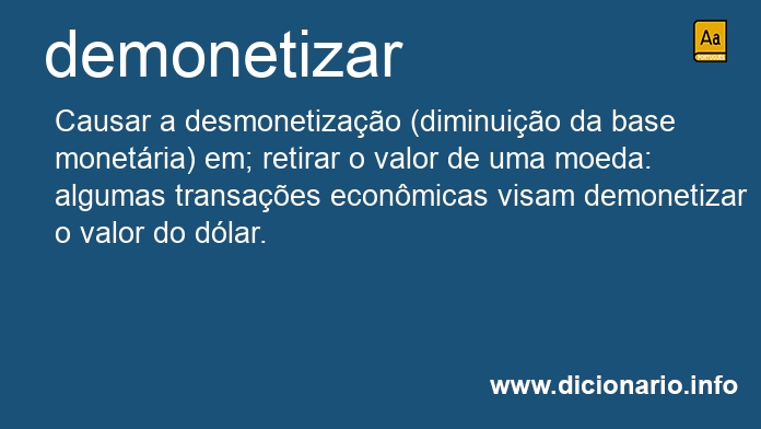 Significado de demonetizar