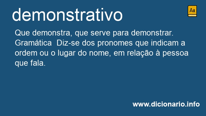 Significado de demonstrativa