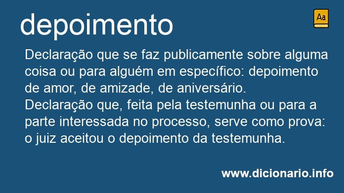 Significado de depoimento