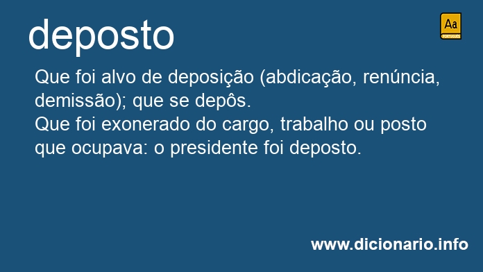 Significado de deposto