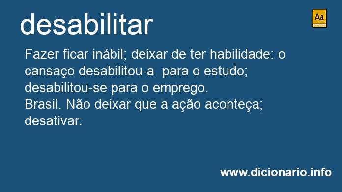 Significado de desabilitado