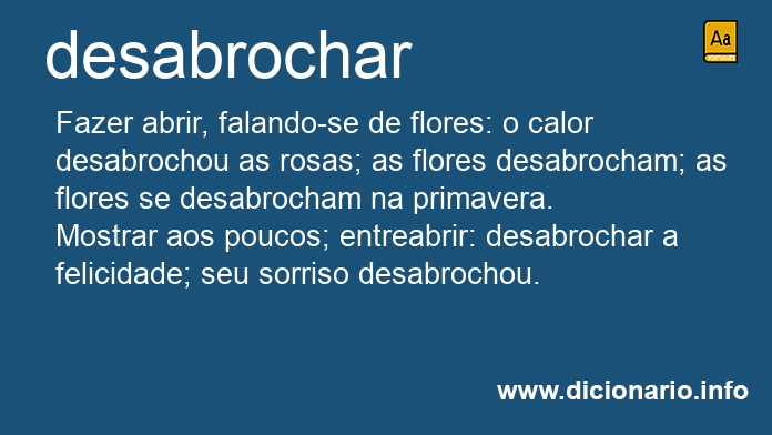 Significado de desabrochais