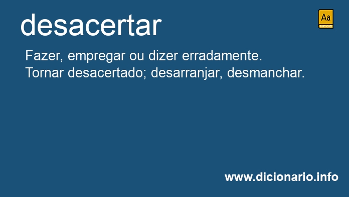 Significado de desacertam