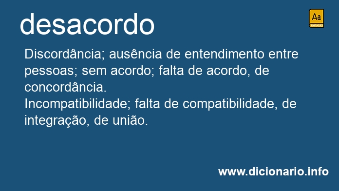 Significado de desacordo