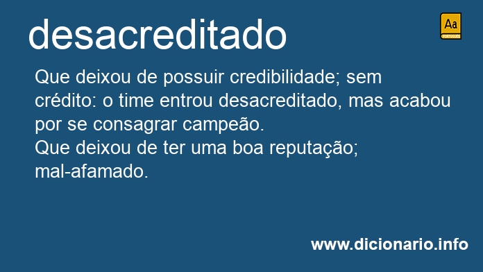 Significado de desacreditado