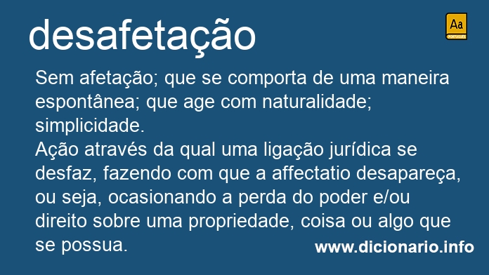 Significado de desafetao