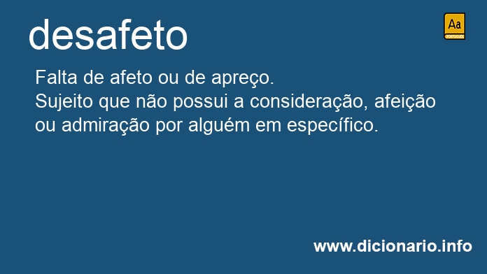 Significado de desafeto