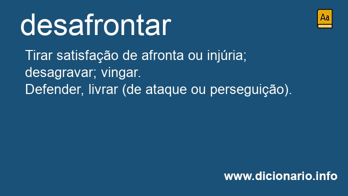 Significado de desafrontar