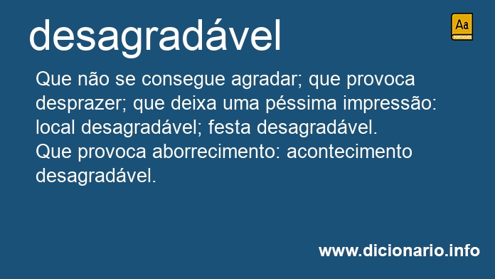 Significado de desagradvel