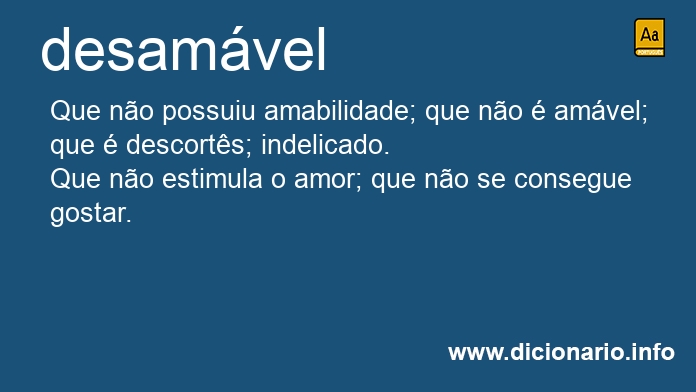 Significado de desamvel