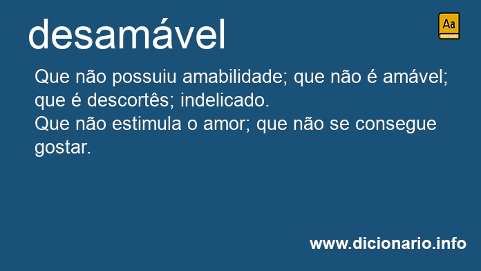 Significado de desamvel