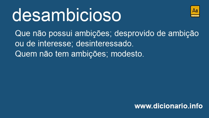 Significado de desambiciosa