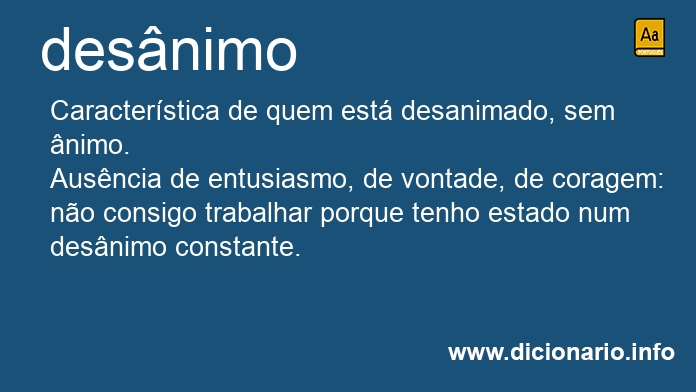 Significado de desnimo