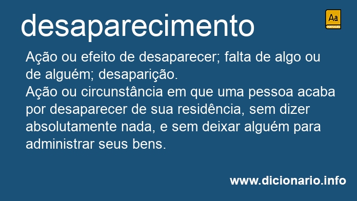 Significado de desaparecimento