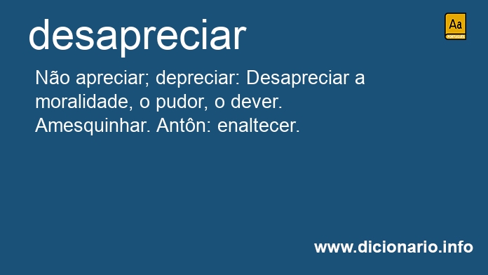 Significado de desaprecia