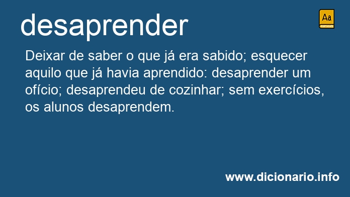 Significado de desaprendeu