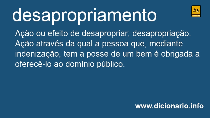 Significado de desapropriamento