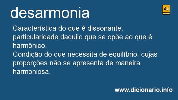 Significado de desarmonias