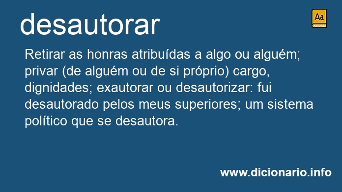 Significado de desautorar