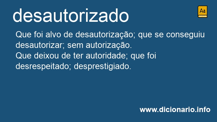 Significado de desautorizado