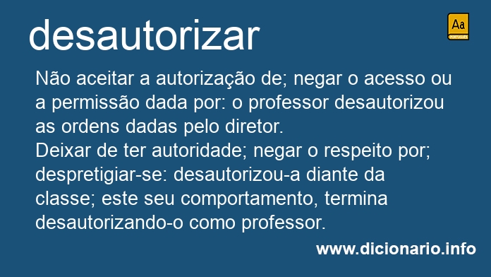 Significado de desautorizar