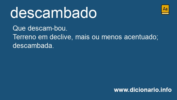 Significado de descambado