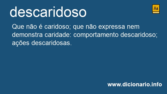 Significado de descaridoso