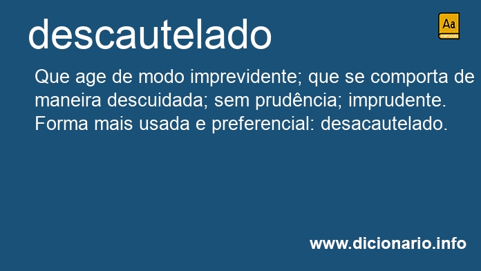 Significado de descautelado