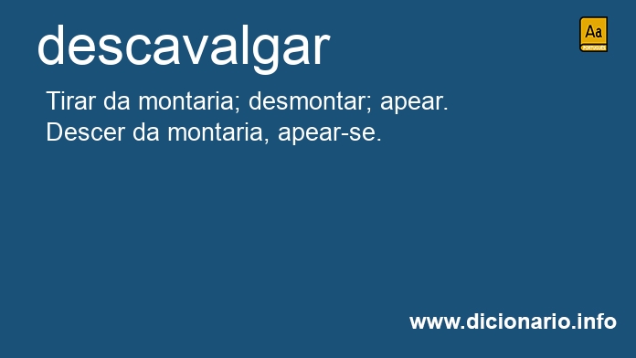 Significado de descavalga