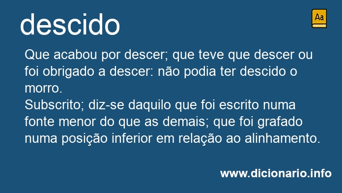 Significado de descido