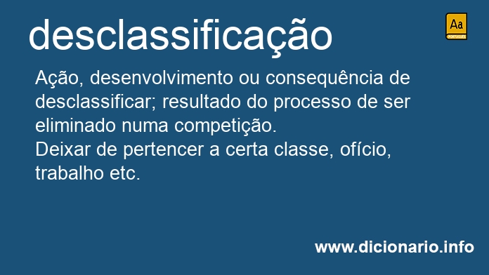 Significado de desclassificao