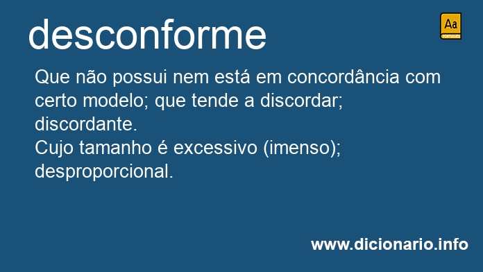 Significado de desconforme