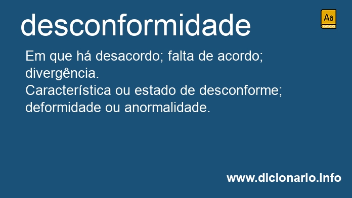 Significado de desconformidade